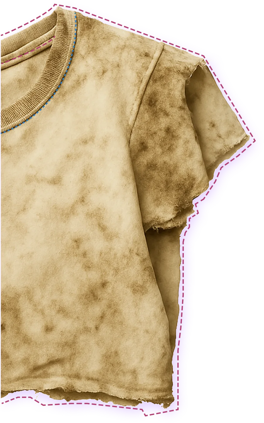 Camiseta reutilizada como símbolo de circularidad textil